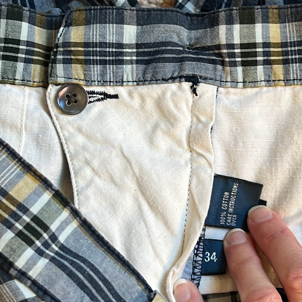 Polo Ralph Lauren Mens Blue Plaid Indian Madras Chino Shorts Size 34 - Picture 4 of 8
